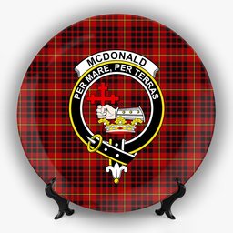 ScotsTee Shop Scottish McDonald of Ardnamurchan Crest Tartan Ceramic Plate