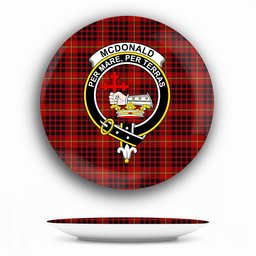 ScotsTee Shop Scottish McDonald of Ardnamurchan Crest Tartan Ceramic Plate