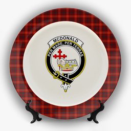 ScotsTee Shop Scottish McDonald of Ardnamurchan Crest Tartan Ceramic Plate