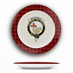 ScotsTee Shop Scottish McDonald of Ardnamurchan Crest Tartan Ceramic Plate