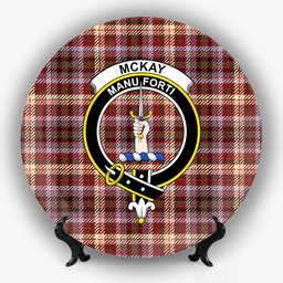 ScotsTee Shop Scottish McKay of Strathnaver Modern Crest Tartan Ceramic Plate