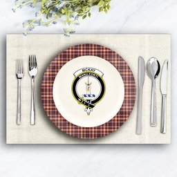 ScotsTee Shop Scottish McKay of Strathnaver Modern Crest Tartan Ceramic Plate