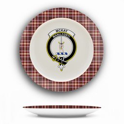 ScotsTee Shop Scottish McKay of Strathnaver Modern Crest Tartan Ceramic Plate