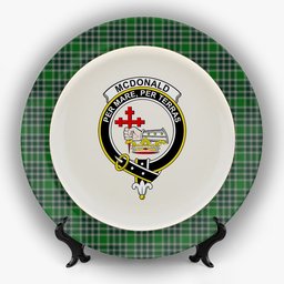 ScotsTee Shop Scottish McDonald Lord of the Isles Hunting Crest Tartan Ceramic Plate