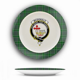 ScotsTee Shop Scottish McDonald Lord of the Isles Hunting Crest Tartan Ceramic Plate