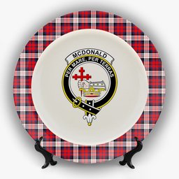ScotsTee Shop Scottish McDonald Dress Irish Modern Crest Tartan Ceramic Plate