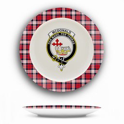 ScotsTee Shop Scottish McDonald Dress Irish Modern Crest Tartan Ceramic Plate