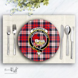 ScotsTee Shop Scottish McDonald Dress Irish Modern Crest Tartan Ceramic Plate