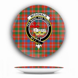 ScotsTee Shop Scottish McDonald of Glenaladale Ancient Crest Tartan Ceramic Plate
