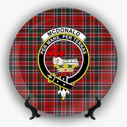 ScotsTee Shop Scottish McDonald of Lochmaddy Crest Tartan Ceramic Plate