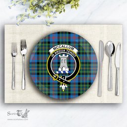 ScotsTee Shop Scottish McCallum of Berwick Ancient Crest Tartan Ceramic Plate