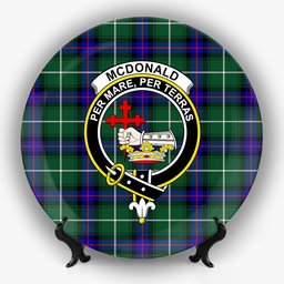 ScotsTee Shop Scottish McDonald of the Isles Hunting Modern Crest Tartan Ceramic Plate