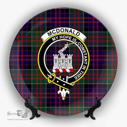 ScotsTee Shop Scottish McDonald of Clan Ranald Crest Tartan Ceramic Plate