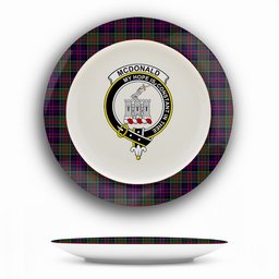 ScotsTee Shop Scottish McDonald of Clan Ranald Crest Tartan Ceramic Plate