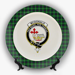 ScotsTee Shop Scottish McDonald of The Isles Crest Tartan Ceramic Plate