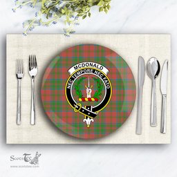 ScotsTee Shop Scottish McDonald of Glencoe Ancient Crest Tartan Ceramic Plate