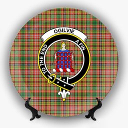 ScotsTee Shop Scottish Ogilvie (Ogilvy) of Strathallan Ancient Crest Tartan Ceramic Plate