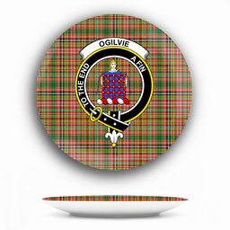 ScotsTee Shop Scottish Ogilvie (Ogilvy) of Strathallan Ancient Crest Tartan Ceramic Plate