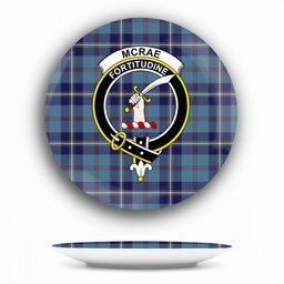 ScotsTee Shop Scottish McRae of America Crest Tartan Ceramic Plate