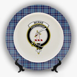 ScotsTee Shop Scottish McRae of America Crest Tartan Ceramic Plate