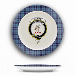 ScotsTee Shop Scottish McRae of America Crest Tartan Ceramic Plate