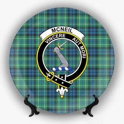 ScotsTee Shop Scottish McNeil of Colonsay Ancient Crest Tartan Ceramic Plate