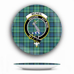 ScotsTee Shop Scottish McNeil of Colonsay Ancient Crest Tartan Ceramic Plate