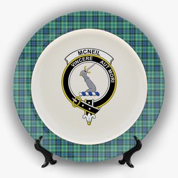 ScotsTee Shop Scottish McNeil of Colonsay Ancient Crest Tartan Ceramic Plate