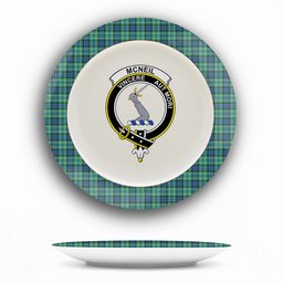 ScotsTee Shop Scottish McNeil of Colonsay Ancient Crest Tartan Ceramic Plate