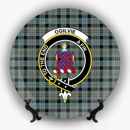 ScotsTee Shop Scottish Ogilvie of Inverarity – VS 1 Crest Tartan Ceramic Plate