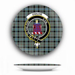 ScotsTee Shop Scottish Ogilvie of Inverarity – VS 1 Crest Tartan Ceramic Plate