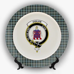 ScotsTee Shop Scottish Ogilvie of Inverarity – VS 1 Crest Tartan Ceramic Plate