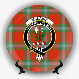 ScotsTee Shop Scottish McLaine of Loch Buie Ancient Crest Tartan Ceramic Plate