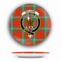 ScotsTee Shop Scottish McLaine of Loch Buie Ancient Crest Tartan Ceramic Plate
