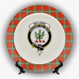 ScotsTee Shop Scottish McLaine of Loch Buie Ancient Crest Tartan Ceramic Plate