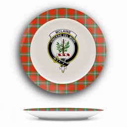 ScotsTee Shop Scottish McLaine of Loch Buie Ancient Crest Tartan Ceramic Plate