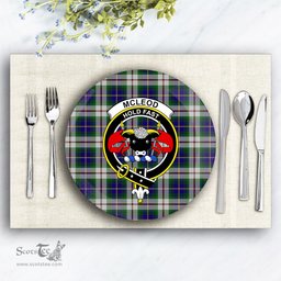 ScotsTee Shop Scottish McLeod Of Californian Crest Tartan Ceramic Plate