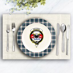 ScotsTee Shop Scottish McLeod Of Californian Modern Crest Tartan Ceramic Plate