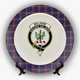 ScotsTee Shop Scottish McLaine of Lochbuie Hunting Modern Crest Tartan Ceramic Plate