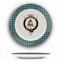 ScotsTee Shop Scottish McNeil of Barra Ancient Crest Tartan Ceramic Plate