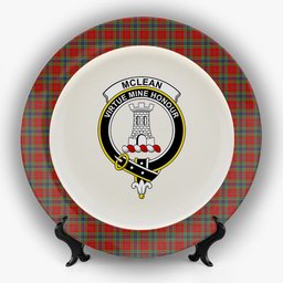 ScotsTee Shop Scottish McLean of Duart Crest Tartan Ceramic Plate