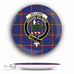 ScotsTee Shop Scottish McLaine of Lochbuie Crest Tartan Ceramic Plate