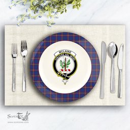 ScotsTee Shop Scottish McLaine of Lochbuie Crest Tartan Ceramic Plate