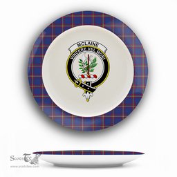 ScotsTee Shop Scottish McLaine of Lochbuie Crest Tartan Ceramic Plate