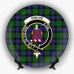ScotsTee Shop Scottish Ogilvie of Inverarity VS 2 Crest Tartan Ceramic Plate