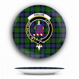 ScotsTee Shop Scottish Ogilvie of Inverarity VS 2 Crest Tartan Ceramic Plate