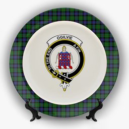 ScotsTee Shop Scottish Ogilvie of Inverarity VS 2 Crest Tartan Ceramic Plate