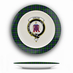 ScotsTee Shop Scottish Ogilvie of Inverarity VS 2 Crest Tartan Ceramic Plate