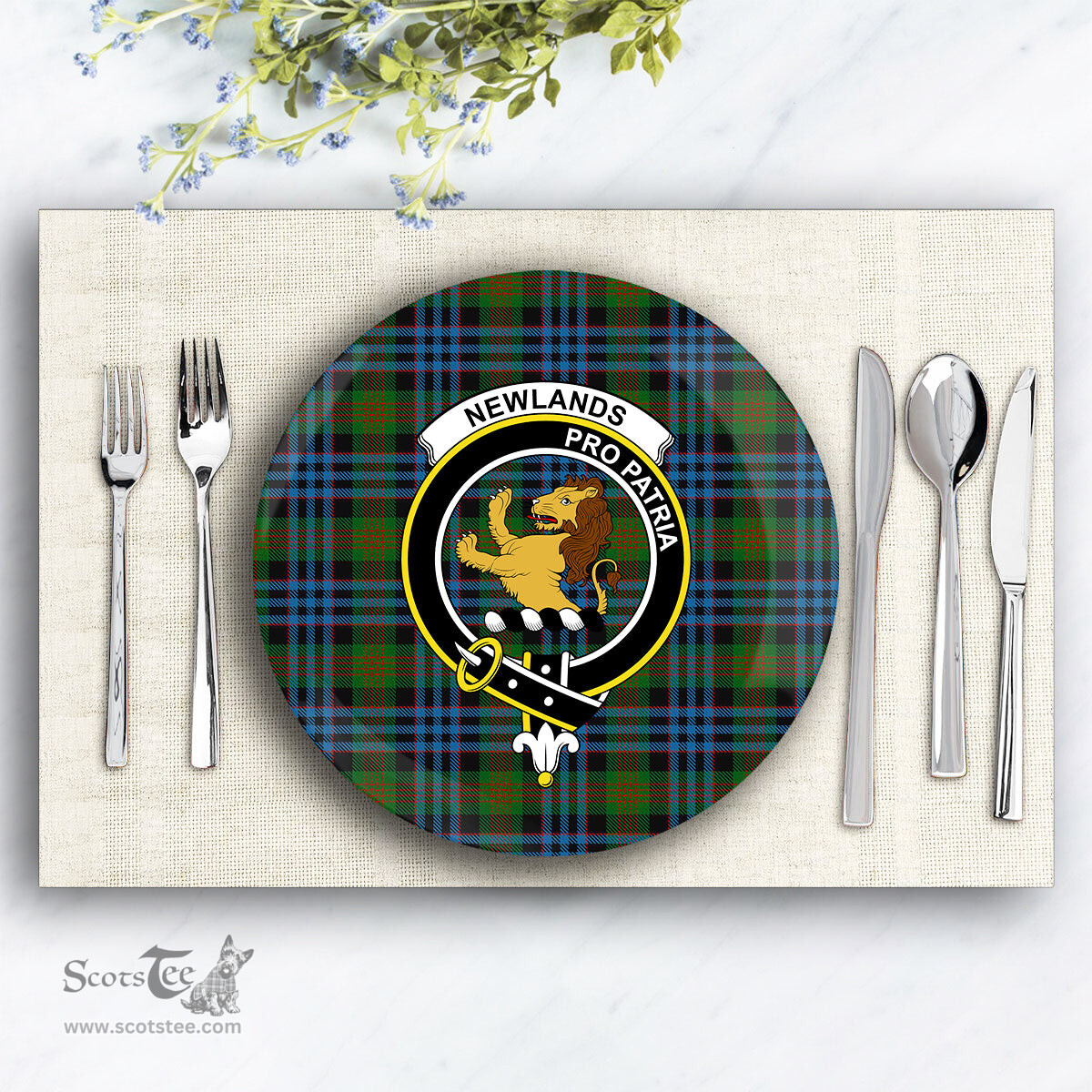ScotsTee Shop Scottish Newlands of Lauriston Crest Tartan Ceramic Plate