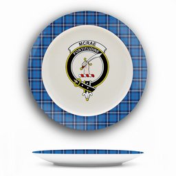 ScotsTee Shop Scottish McRae of America Modern Crest Tartan Ceramic Plate